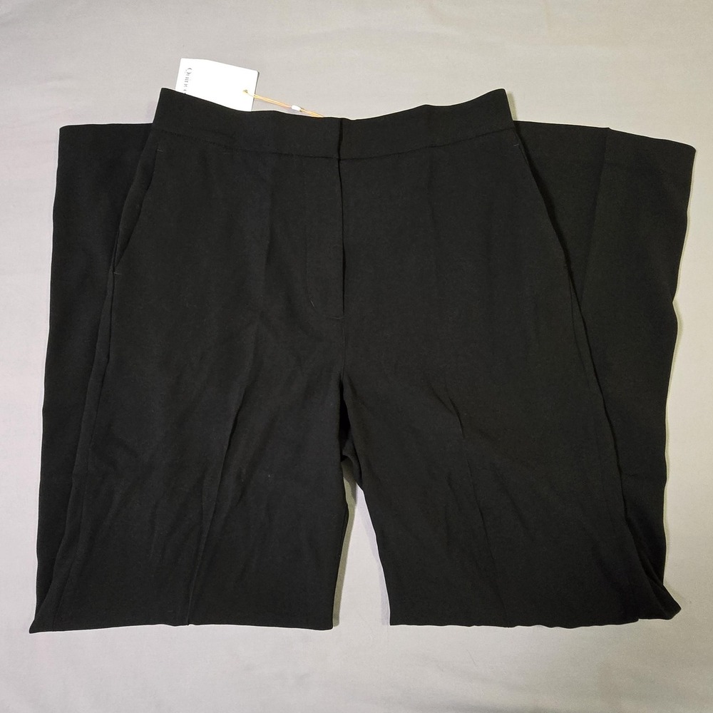 Quince Pants Womens 12 Black Stretch Crepe Classic‎ Trouser Dress Pull On Career
